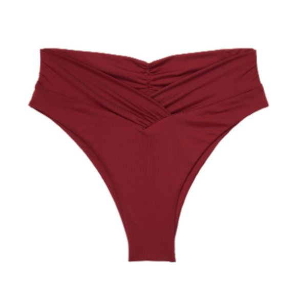 Riot Swim Pico Merlot Red High Waist Bikini XS - Picture 4 of 9